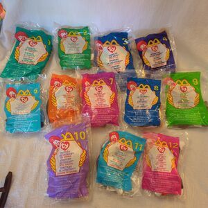 Vintage 1999 Complete Set of 12 McDonald's Happy Meal Ty Teenie Beanie Babies